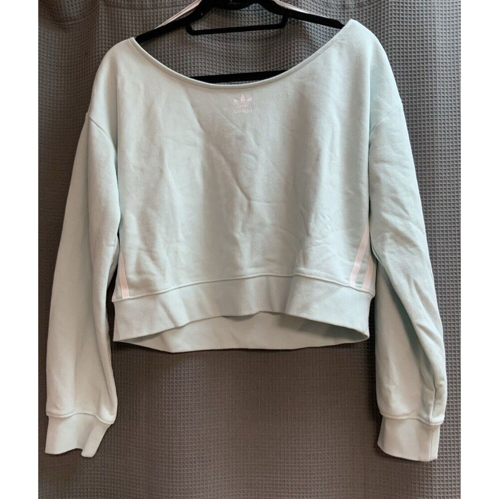 Adidas 2000 Luxe Slouchy Crew Sweatshirt  Sweater‎ Women's Size Medium Halo Mint